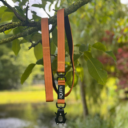 Tactical Dog Leash Honey Maze Cognac Brown
